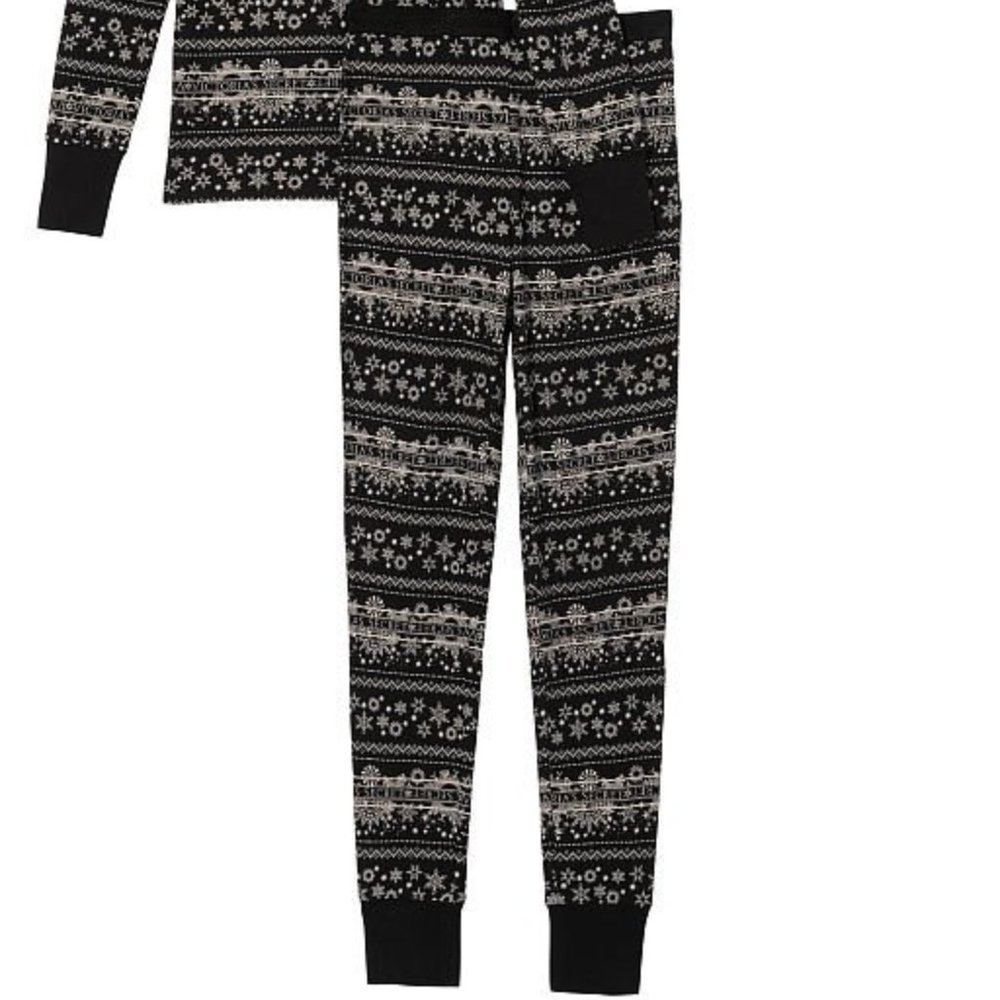 VICTORIA'S SECRET XXL Thermal Long Pajama Set Adorable Fair Isle PJ P.J. PJs NWT - Picture 12 of 14